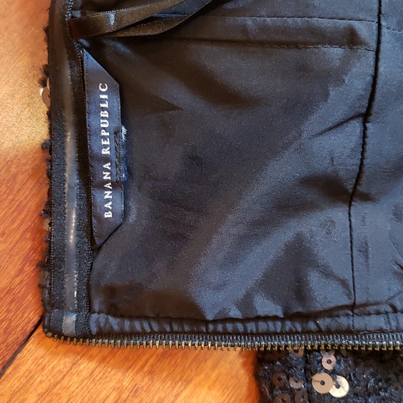 Banana Republic Black Sequin Strapless Sheath dress - Picture 8 of 10